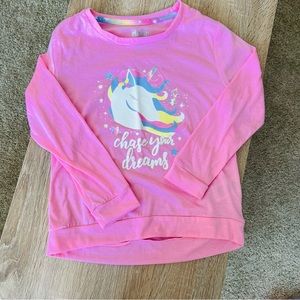 NWOT Unicorn Print Glow in the Dark Long Sleeve Pajama Top